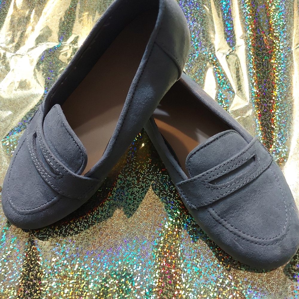 Gray Suede Loafers